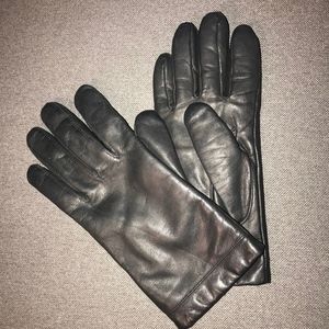 Black Leather Gloves - Genuine Leather